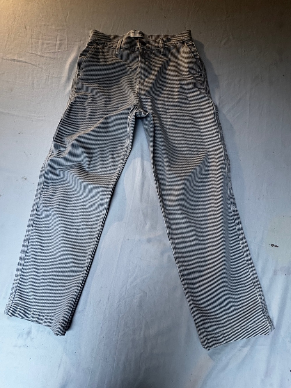 Hollister Y2K Skater grunge wideleg Pinstripe Work Jeans - Gray 29x32 Women